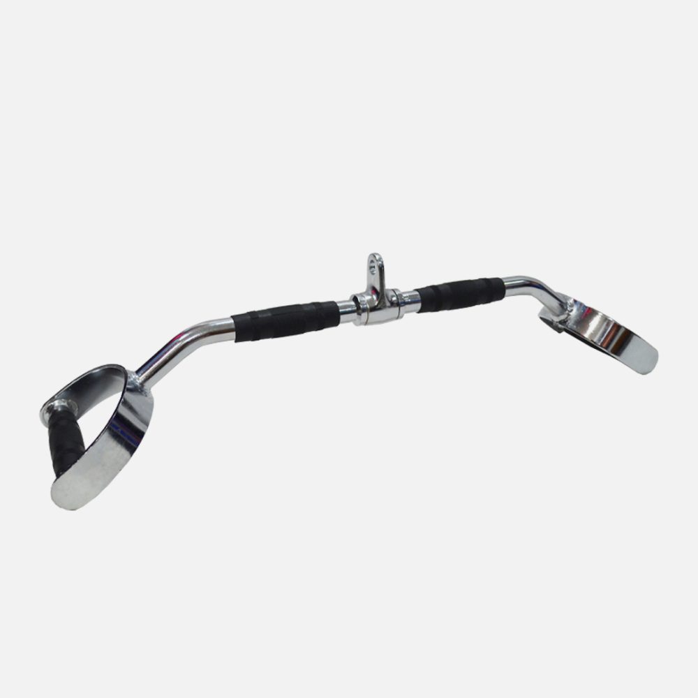 Barra de dorsales cromada con estribos de goma para poleas – 70cm