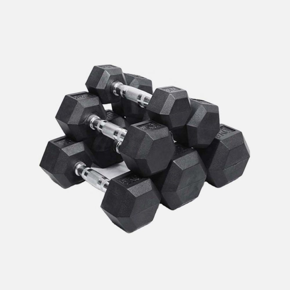 Kits de Mancuernas Hexagonales de Caucho MIR<span> - </span>110kg