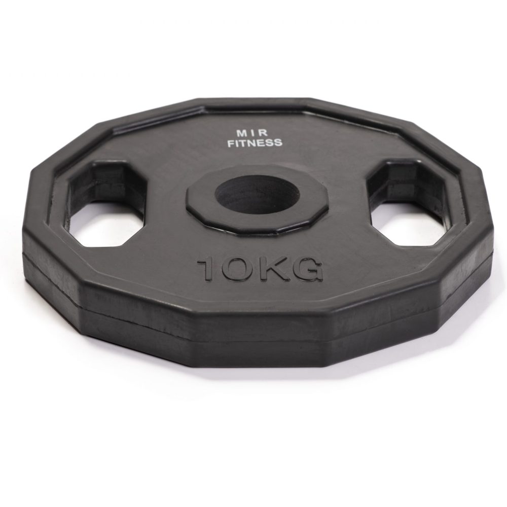 Disco olímpico de goma con manijas MIR -50mm-     -Hexagonal-<span> - </span>10kg