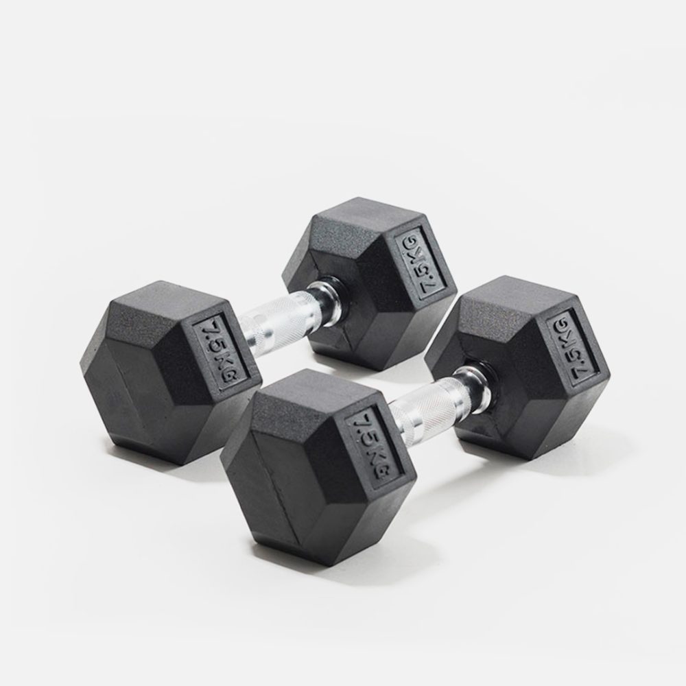 Par de Mancuernas Hexagonales de Caucho MIR<span> - </span>7,5kg