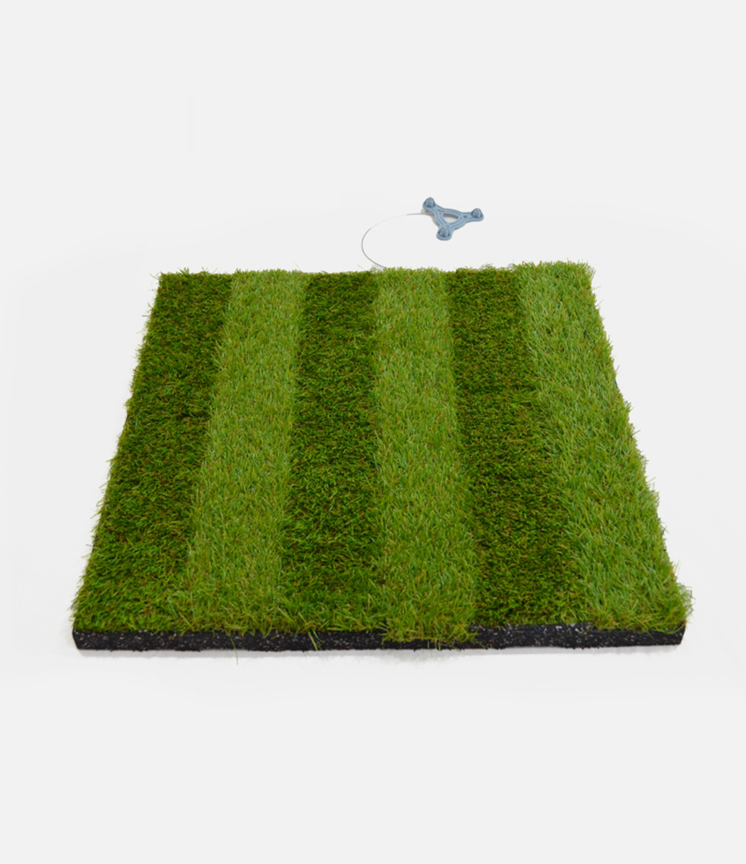 Baldosa-de-caucho-Cesped-sintetico-de-50cm-x-50cm-x-20mm-con-uniones-Color-negro-y-verde